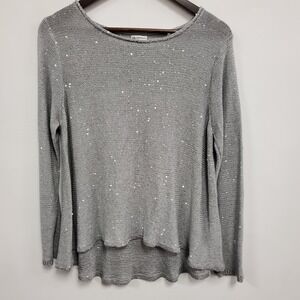 Sioni Womens NYE Sequin Fairy Top Size XL‎ Silver Glam Showgirl Swifty Holiday